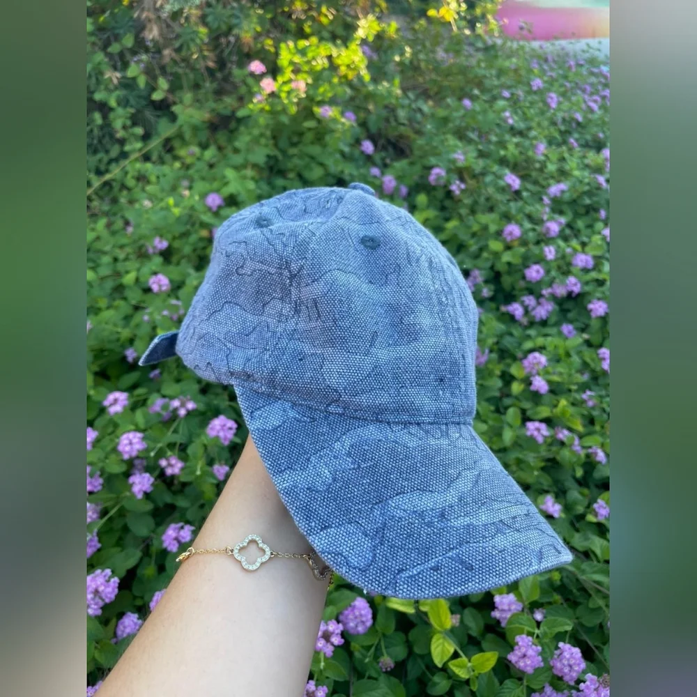 NWT Anthropologie Blue Camo Baseball Cap - Picture 1 of 8